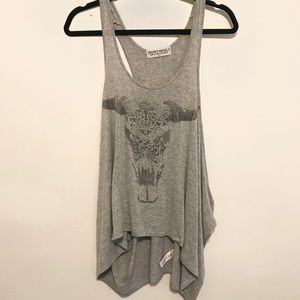 Boho Oversized Longhorn Skull Tank